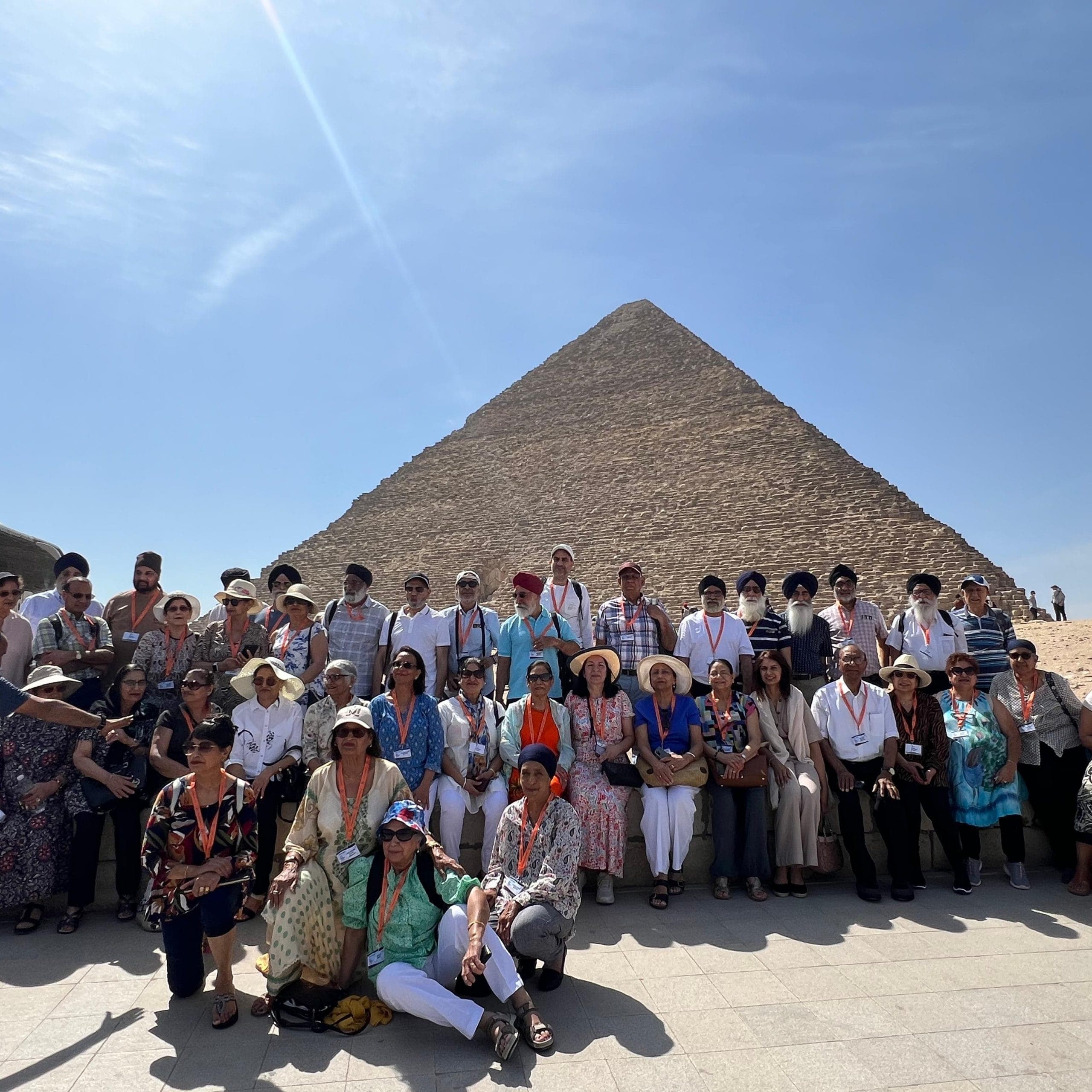 Group visit the pyramids of giza